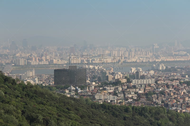 首尔,韩国,全景,南山塔,天空,公园,水平画幅,符号,旅行者,户外