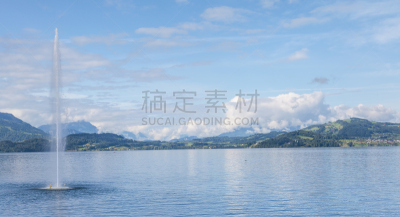 驻格湖,自然,水,天空,水平画幅,地形,山,无人,喷泉,欧洲