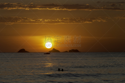 自然,黄色,彩色背景,曙暮光,阿波阿杜尔海滩,橙色,图像,海洋,休达,无人