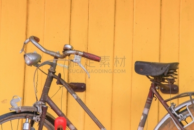 墙,生锈的,木制,自行车,背景,过时的,黄色,手把,踏板,复古