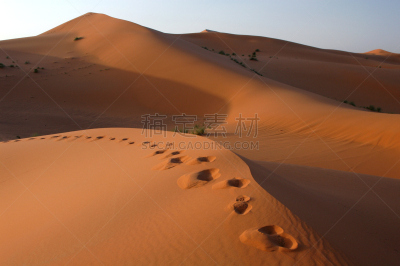 撒哈拉沙漠,脚印,巴禅沙丘,erg chebbi dunes,小丘,单层台阶,台阶,水平画幅,山,沙子