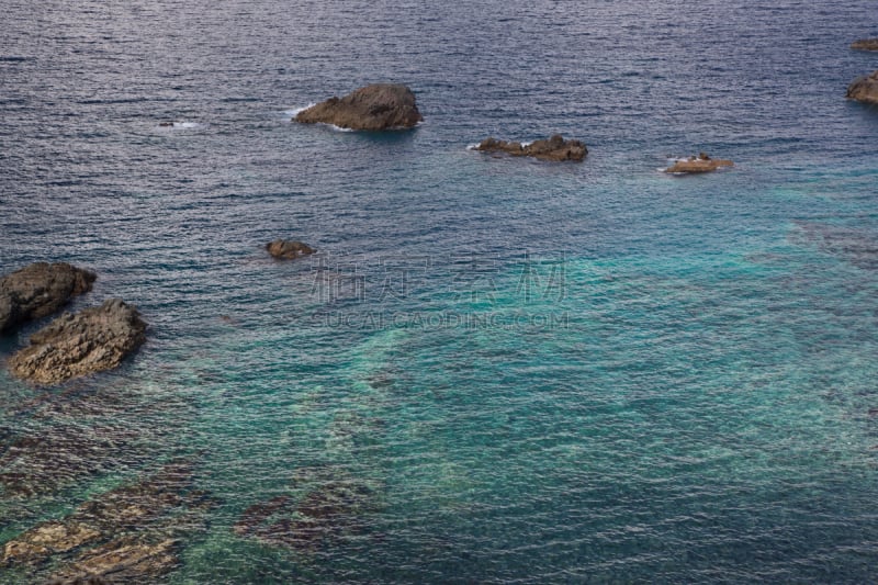 积丹半岛,水平画幅,无人,蓝色,日本,海景,夏天,太平洋,北海道,海洋