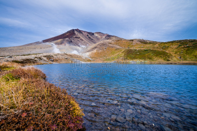 山,池塘,水,天空,公园,里山,水平画幅,无人,旭川,火山地形