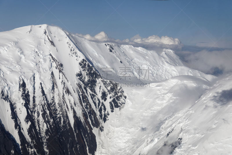 麦金利峰,航拍视角,阿拉斯加,自然,风景,图像,雪,美国,无人,丹那利国家公园