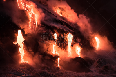熔岩,太平洋,卡拉帕那,几劳亚活火山,大锅炉,时区,硫磺,夏威夷大岛,熔炉,地狱火