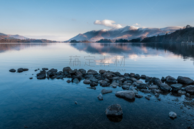 凯立克,英格兰湖区,湖,冬天,英国,德文特湖,在上面,德文特水库,坎布里亚,水