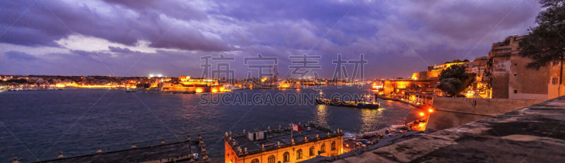 海港,瓦莱塔,马耳他,商用码头,云,黄昏,著名景点,海岬,地中海,户外
