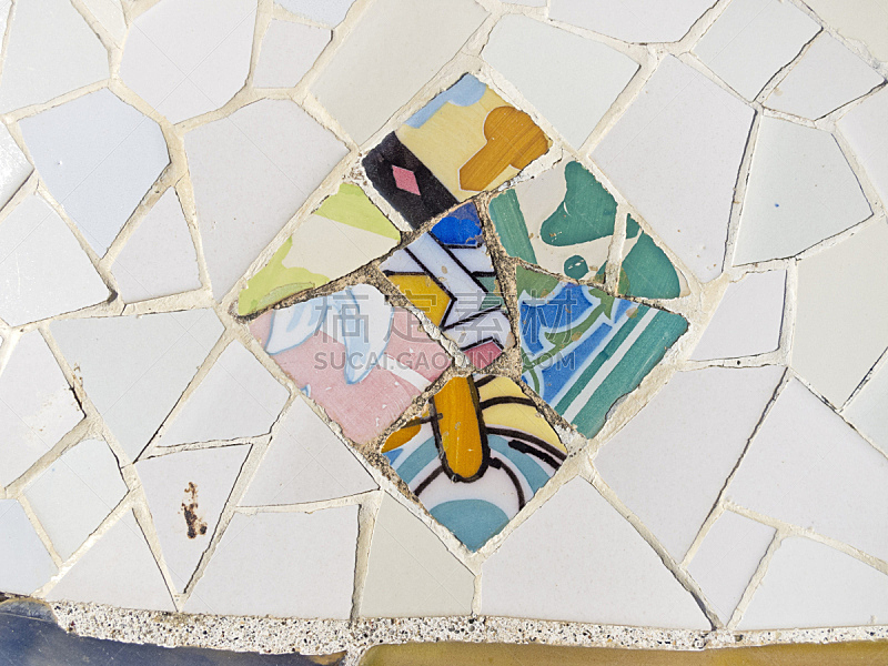 安东尼奥·高迪,镶嵌图案,背景,萨拉黑坡斯提拉,桂尔公园,新艺术主义,美,艺术,水平画幅,无人