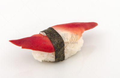 寿司,软体动物,北极贝,白色背景,赤贝寿司,肉,海产,健康食物,膳食,日本食品