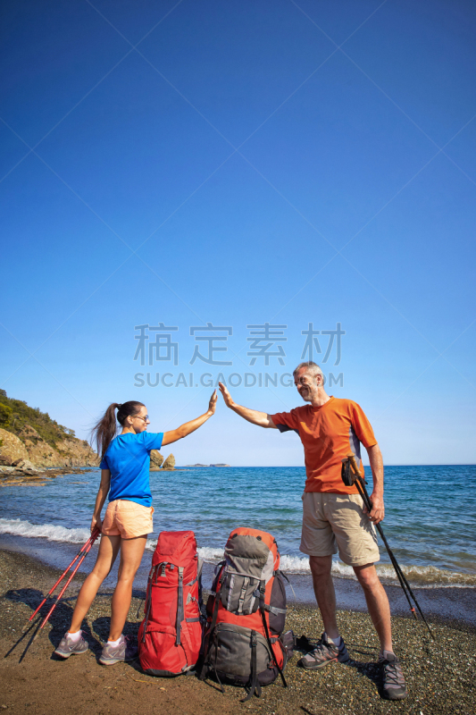 夏天,背包,徒步旅行,海岸线,山脊,自由,热带气候,鞋子,设备用品,河流