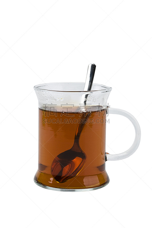 茶杯,滤茶器,茶包,红茶,垂直画幅,无人,热饮,玻璃,玻璃杯,白色背景