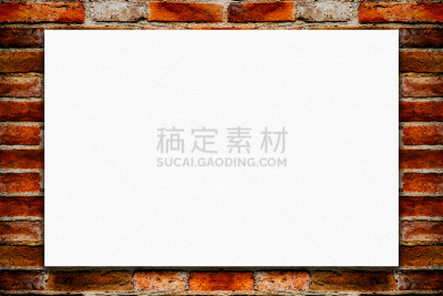 折叠的,砖墙,古老的,空白的,纸,留白,水平画幅,墙,平视角