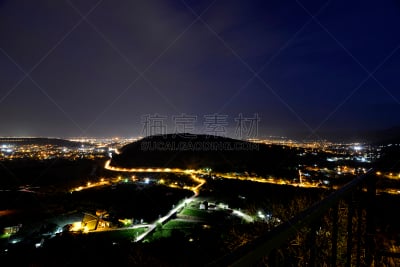 夜晚,城镇,山谷市,暗色,视点,曙暮光,交通,云,黄昏,户外