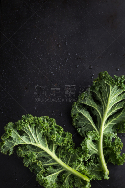 羽衣甘蓝,叶子,绿色,有机食品,黑色,背景,清新,垂直画幅,素食,生食