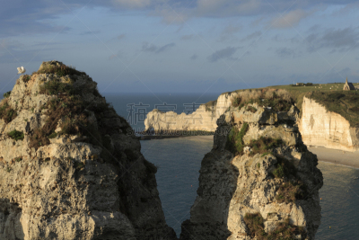 诺曼底埃特塔尔海滩,诺曼底,自然拱,white cliffs,塞纳滨海省,上诺曼底,水,天空,水平画幅,无人