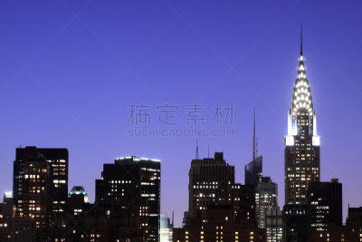 夜晚,曼哈顿中心,城市天际线,建筑结构,国际著名景点,城市生活,建筑外部,纽约,滨水,摩天大楼
