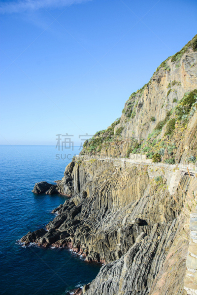 五渔村,地中海游泳锦标赛,蒙泰罗索,垂直画幅,悬崖,岩石,海港,户外,水湾,海洋