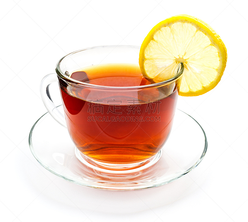 茶杯,透明,柠檬蛋糕,分离着色,红茶,杯,茶,饮料,一个物体,背景分离