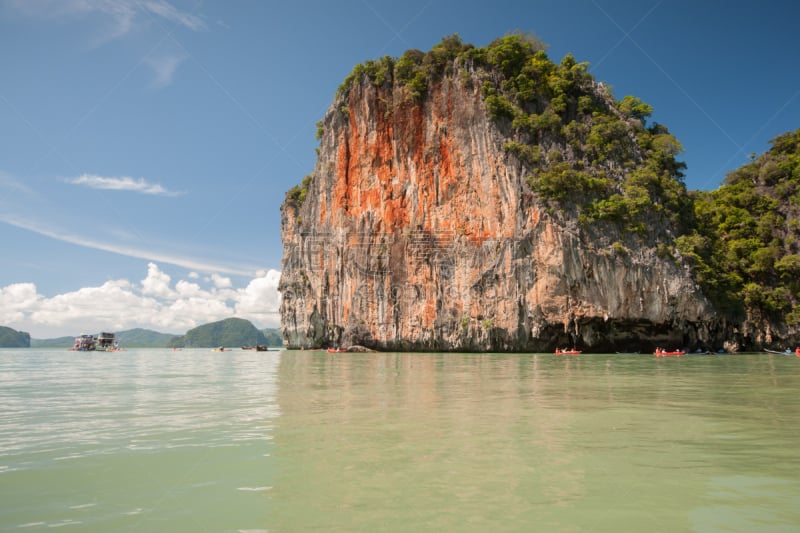 Jungle covered limestone cliffs at Phang Nga Bay