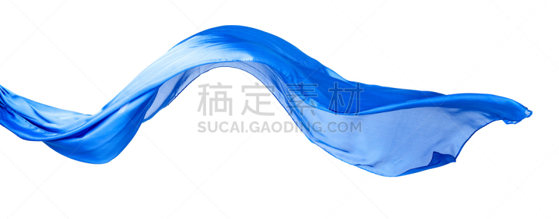 纺织品,平滑的,白色背景,高雅,透明,蓝色,分离着色,披肩,背景分离,风