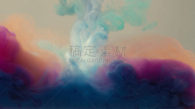 墨水,四个物体,水下,染料,简单,杂色的,涂料,居家装饰,灰色背景,干净