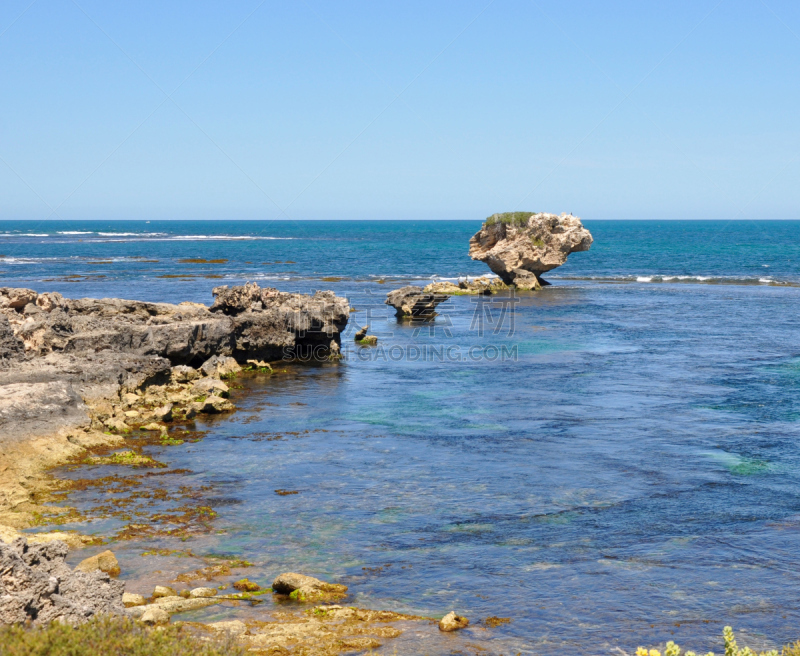 岩石,海洋,裴隆,锐角,cape peron,西澳大利亚,水,天空,水平画幅,无人