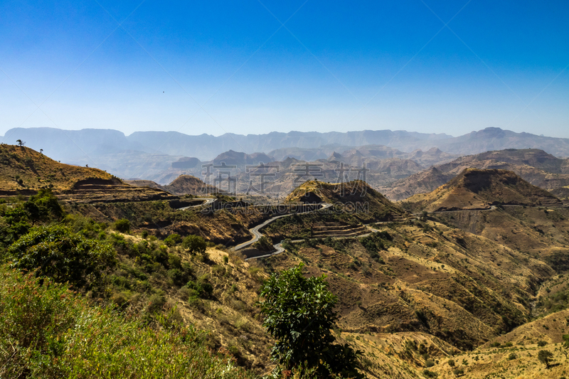 地形,风景,埃塞俄比亚,北,户外,绿色,蓝色,著名景点,自然美,美