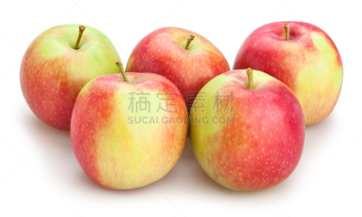 苹果,布瑞本苹果,五个物体,水平画幅,无人,生食,组物体,特写,明亮,白色