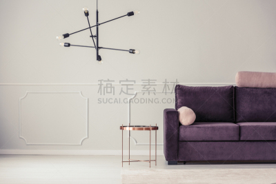 沙发,茶几,几乎,水平画幅,无人,太空,家庭生活,灯,天鹅绒,家具