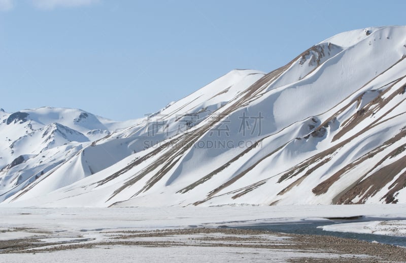 兰德玛纳,冰岛国,水,天空,水平画幅,山,雪,无人,户外,冰岛中部