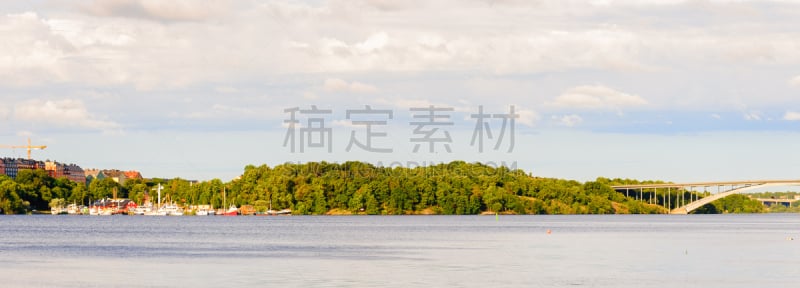 瑞典,城市,斯德哥尔摩,部分,最大,海岸线,水,天空,水平画幅,马拉伦湖