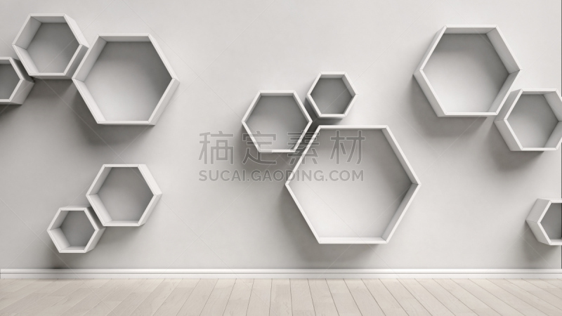 六边形,架子,空的,室内,白色,速记机,机会,书店,未来,艺术