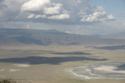 恩格罗恩格罗保护区,非洲,坦桑尼亚,天空,泥土,野外动物,干的,湖,草,彩色图片