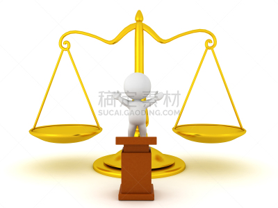 三维图形,概念,陪审员,金色,白色背景,闪亮的,平衡,纯洁