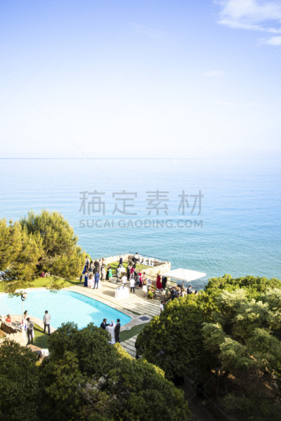 游泳池,夏天,海岸地形,地中海,悬崖,地形,晴朗,白昼,垂直画幅,天空