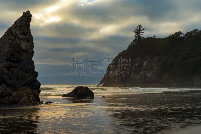 太平洋海滩,黄金,鲁比海滩,奥林匹克山脉,奥林匹克山,华盛顿州,水,天空,沙子,夏天