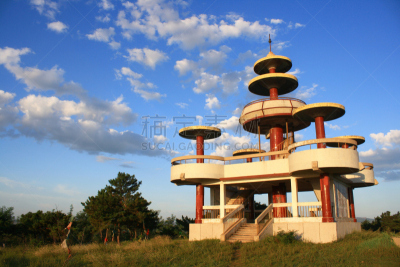 亭台楼阁,南莲园池,唐朝,高个子,天空,水平画幅,无人,当地著名景点,东亚,夏天