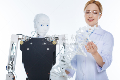 科学家,概念,创造力,未来,智慧,基因组学,科学实验,实验室,建筑业,白色
