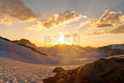 加利福尼亚内华达山脉,墨尔经,太平洋鸟冠小径,天空,美国西部,水平画幅,雪,无人,早晨,户外