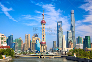 上海,水,天空,水平画幅,无人,户外,浦东,滨水,都市风景,现代