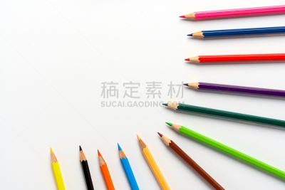 铅笔,白色背景,美术绘画,彩色铅笔,色彩鲜艳,艺术品,装饰品,静物