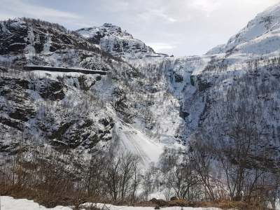 埃德峡湾,水,水平画幅,雪,瀑布,无人,户外,德国北海地区,湖,松恩峡湾