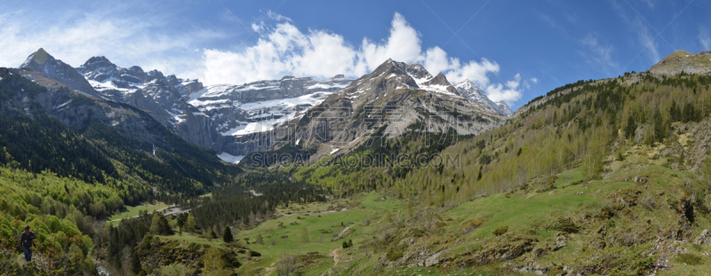 全景,春天,加瓦尔尼,加瓦尔尼冰斗,国家公园,休闲活动,水平画幅,山,雪,无人