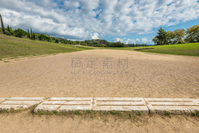 古奥林匹亚,希腊,体育场,事件,云景,过去,运动,伯罗奔尼撒,体操,环境