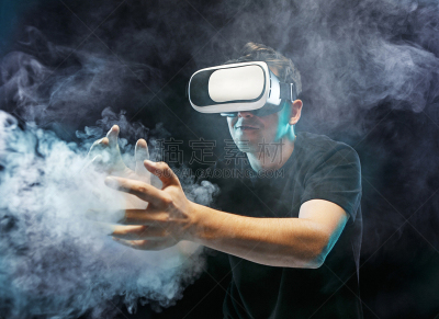 未来,技术,概念,男人,网络空间,玻璃杯,视力,计算机游戏,留白,影片