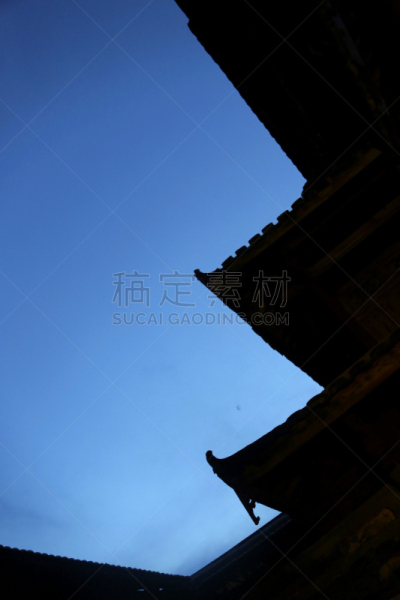 土楼,蒂卢,屋檐,圆屋酒店,客家族,建筑檐口,福建省,垂直画幅,夜晚,无人