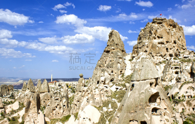 城市,卡帕多奇亚,天空,古代文明,水平画幅,云,山,安纳托利亚,岩层,户外