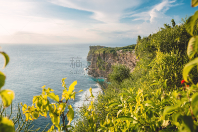 巴厘岛,乌鲁瓦度,悬崖,海洋,水,天空,美,度假胜地,水平画幅,无人