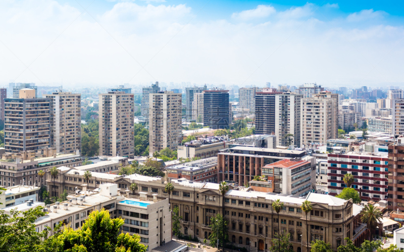 都市风景,智利,圣地亚哥德古巴,市区,圣露西亚山,圣地亚哥 ,天空,水平画幅,山,无人