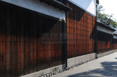仓敷,冈山县,墙,日本,居住区,风景,巷,拍摄场景,水平画幅,建筑